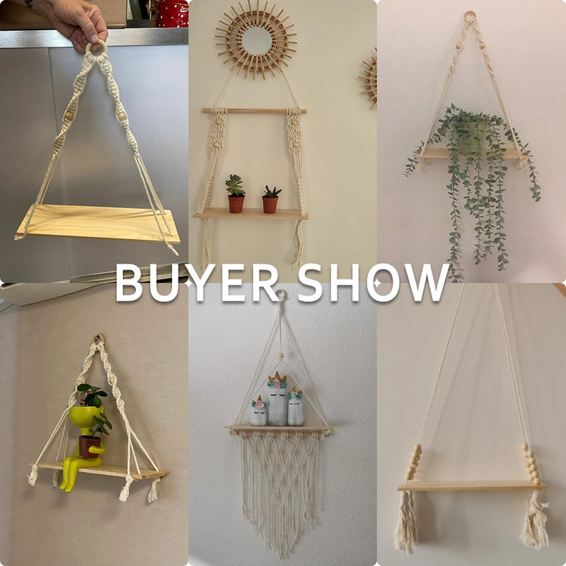 Macrame Wall Hanging Shelves