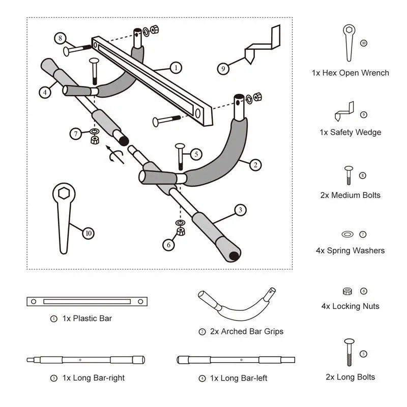 Adjustable Indoor Wall Chin Up Bar