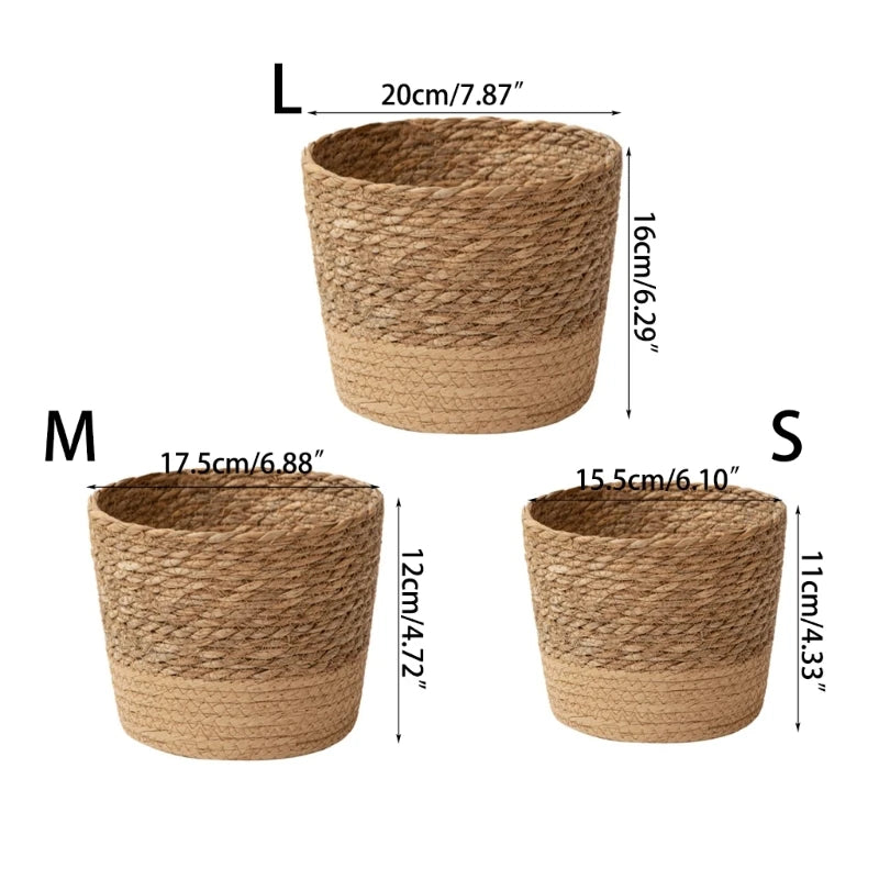 Straw Weaving Flower Plant Pot Basket