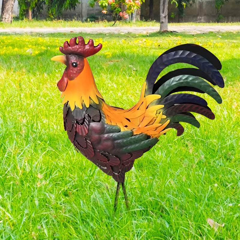 Garden Metal Iron Chicken Statue