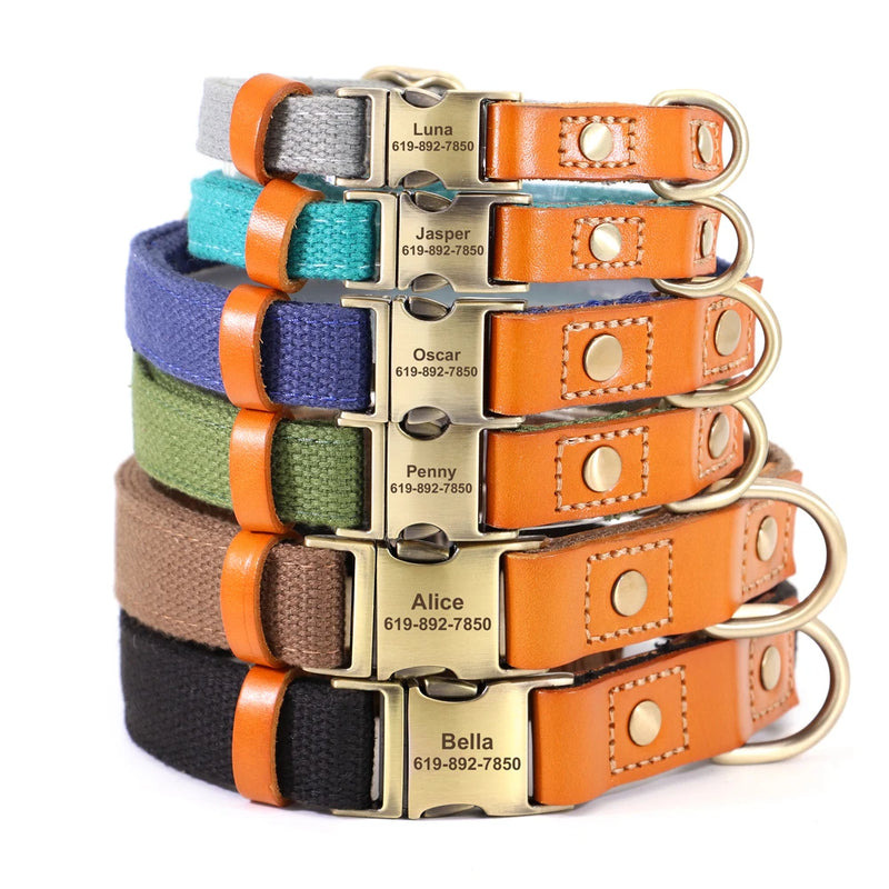 Dog Leather Customized ID Collar