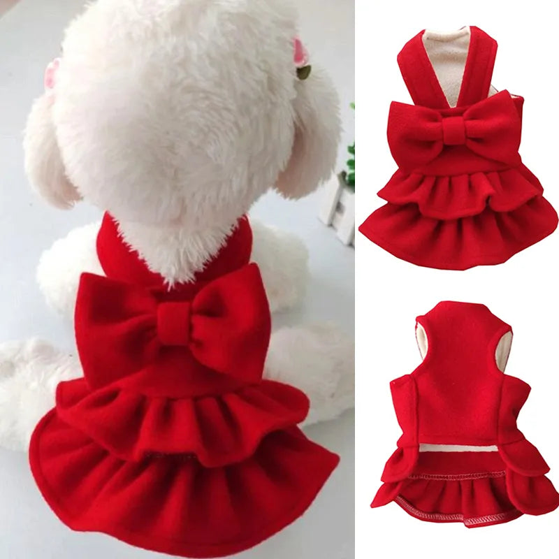 Puppy Christmas Woolen Dress