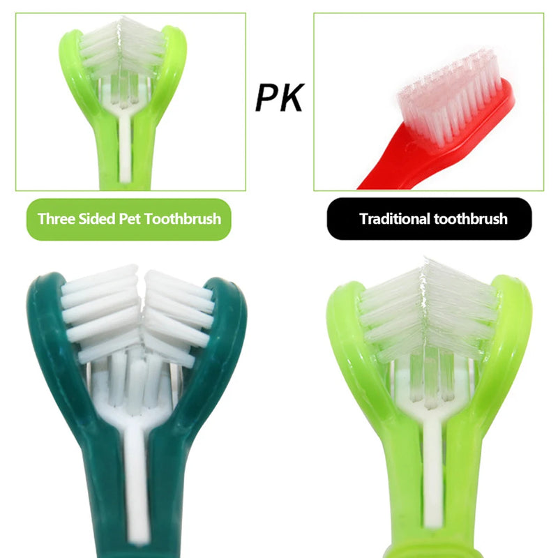 Three Sided Multi-angle Pet Toothbrush