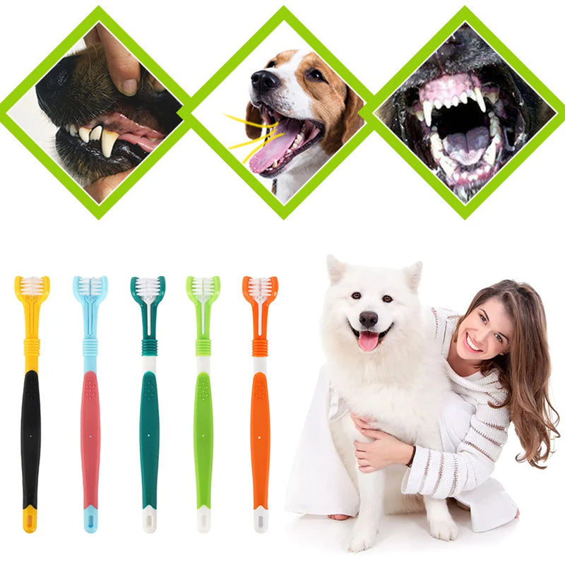 Three Sided Multi-angle Pet Toothbrush