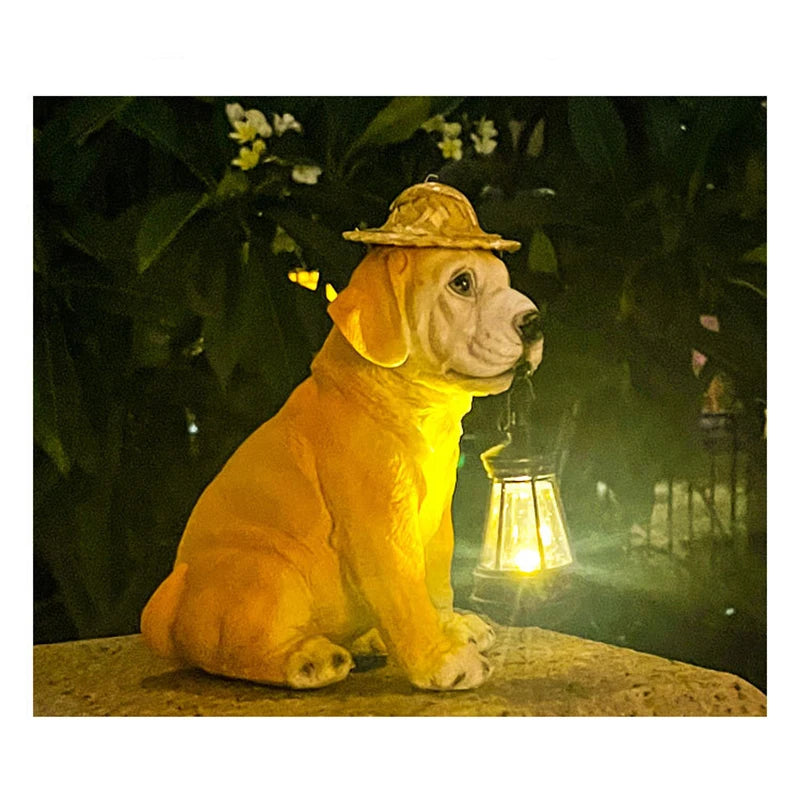 Garden Dog Light Sculpture