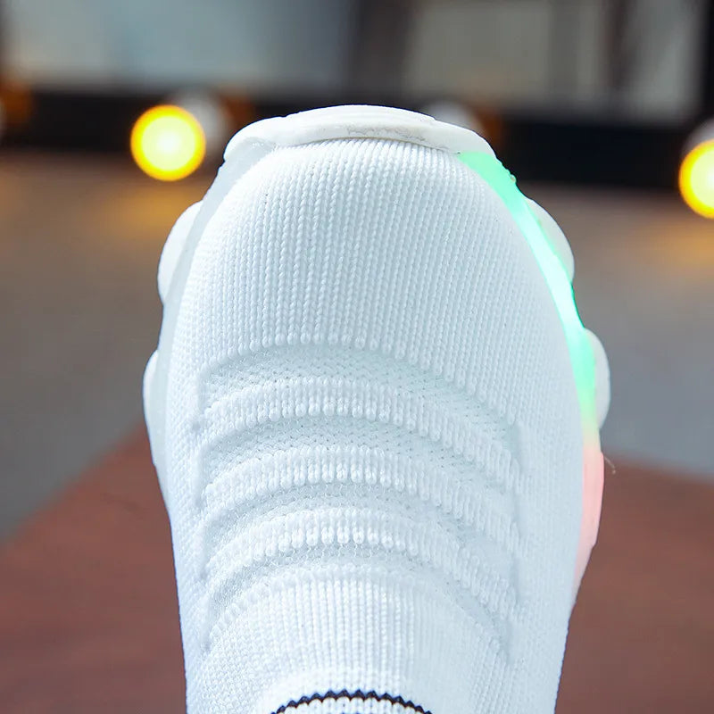 Baby Letter Mesh Led Luminous Shoes