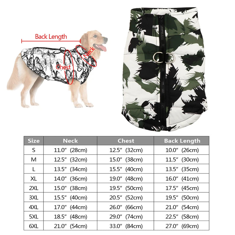 Dog Waterproof Winter 3 Layer Vest