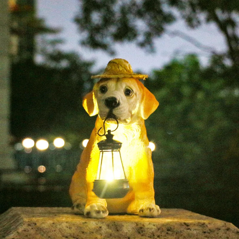 Garden Dog Light Sculpture