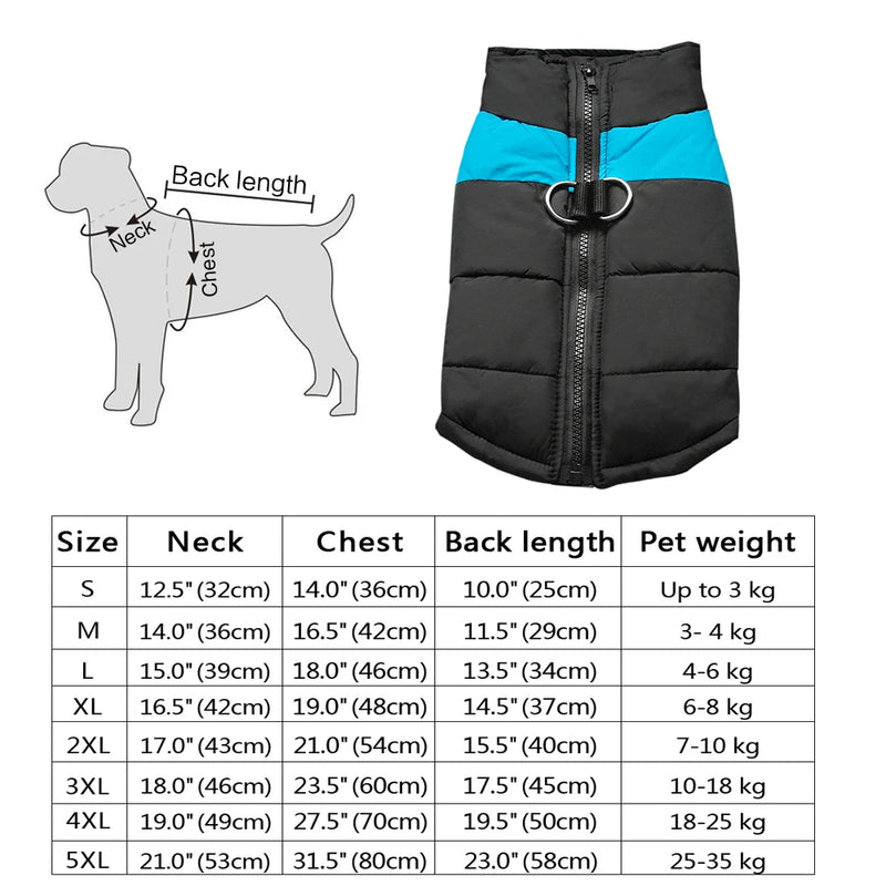 Dog Waterproof Winter 3 Layer Vest