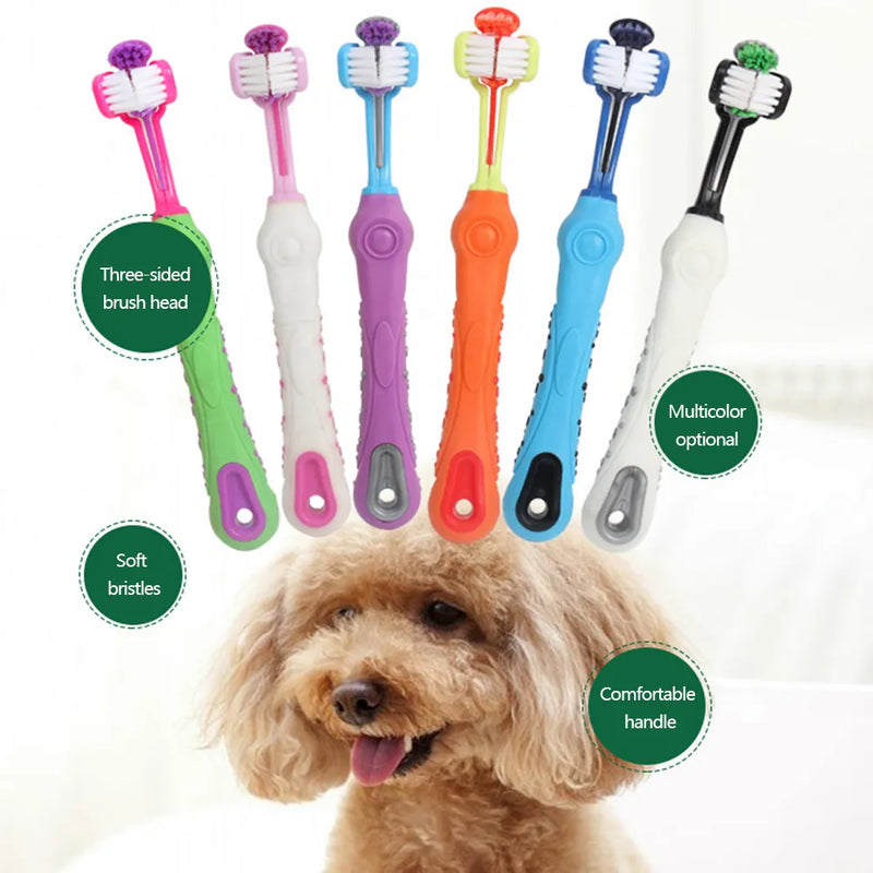 Three Sided Multi-angle Pet Toothbrush