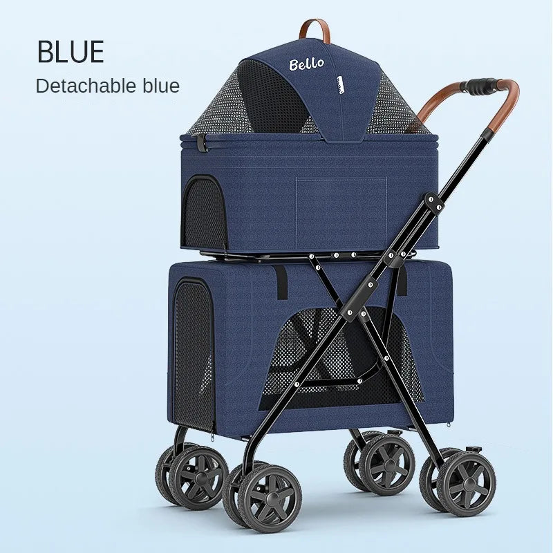 Pet Folding Double Layer Travel Stroller