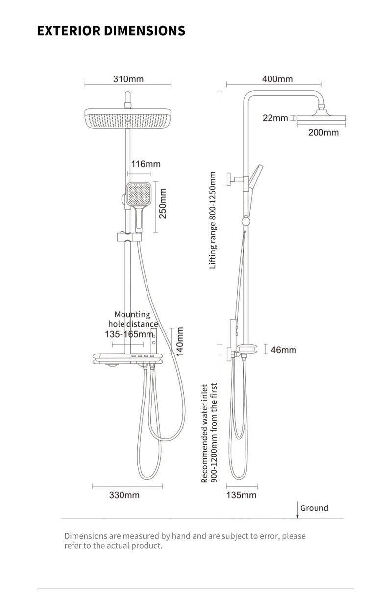 Bathroom Thermostat Shower Set