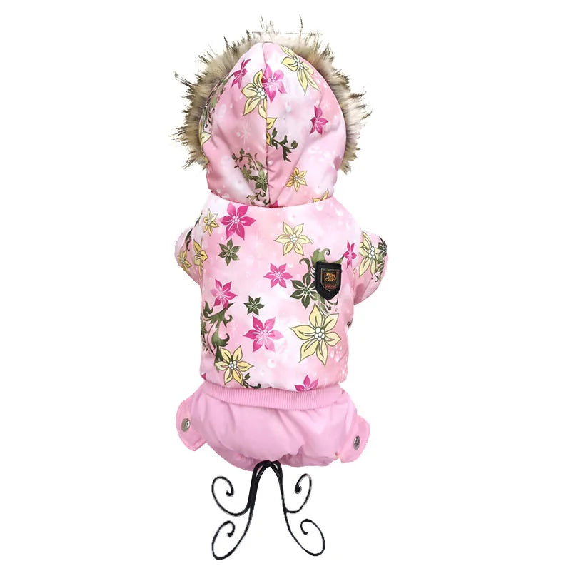 Flower Pattern Warm Winter Hooded