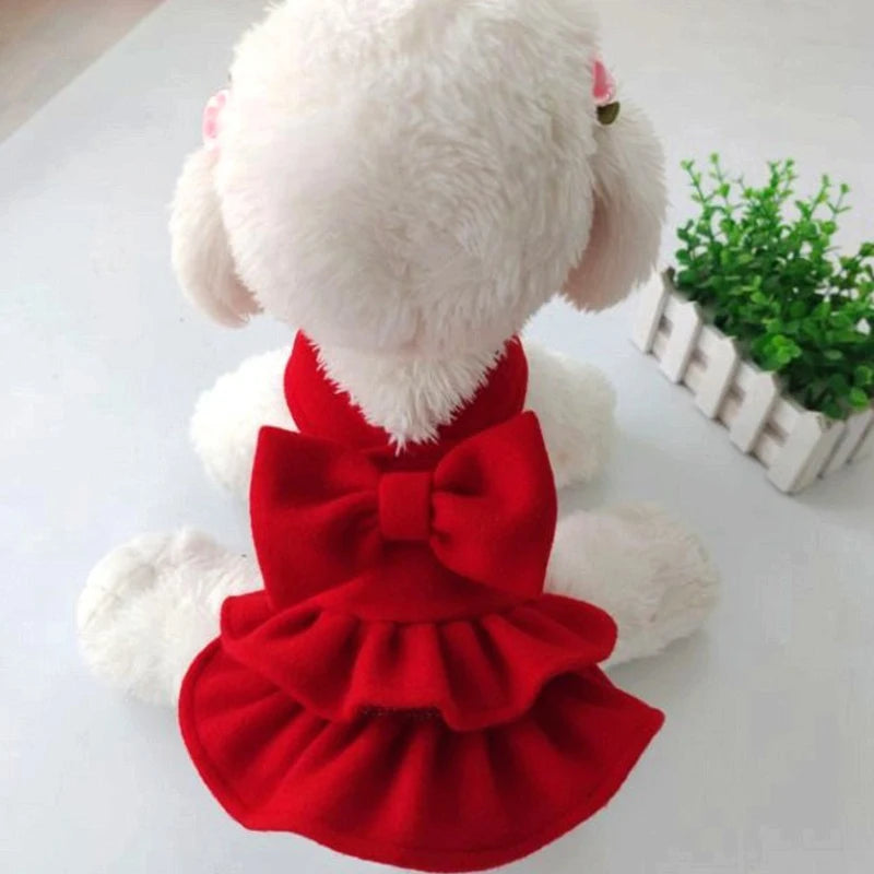 Puppy Christmas Woolen Dress